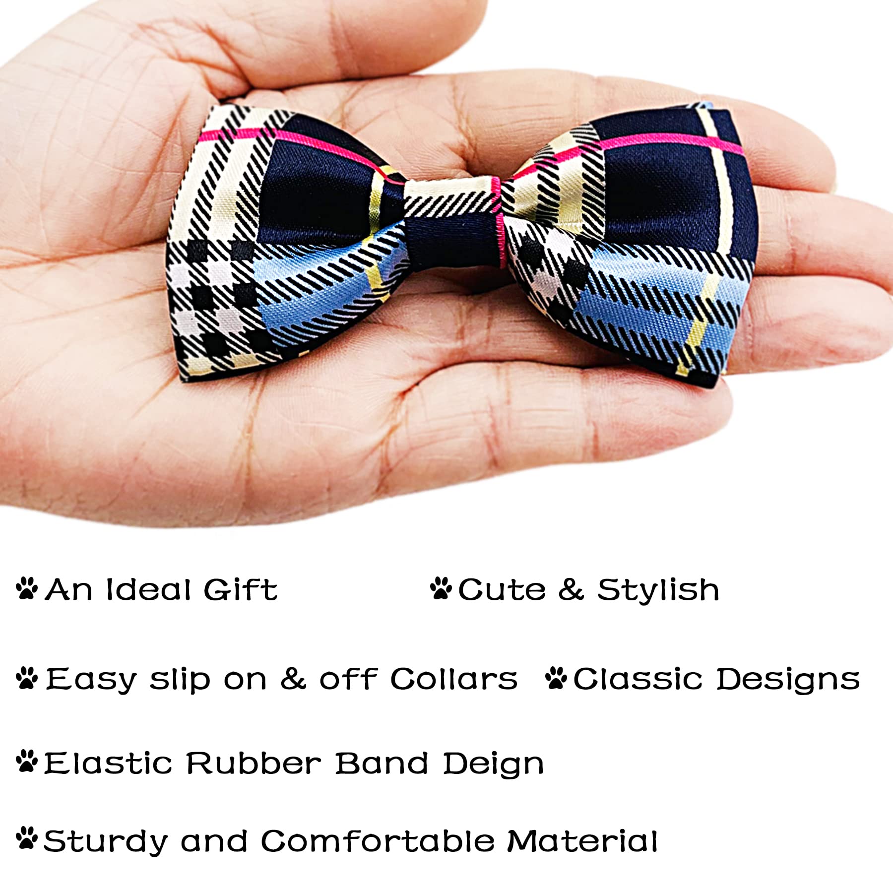 PET SHOW collar bowties dots black bold accent for pets everyday wear