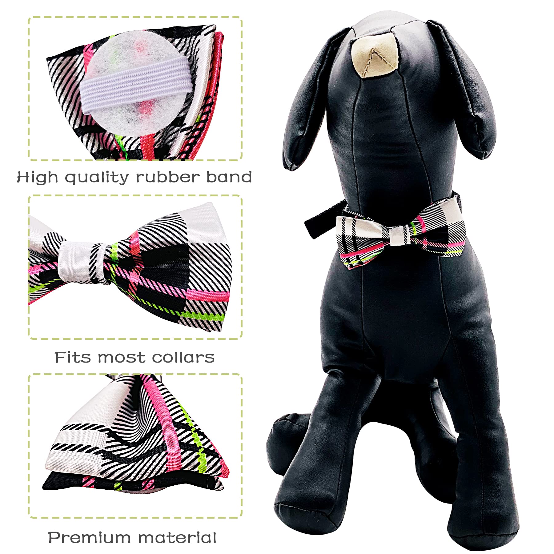 PET SHOW collar bowties plaid navy charming contrast for small and medium pets