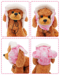 PET SHOW dog trapper hat with ear flaps secures warmth during windy walks