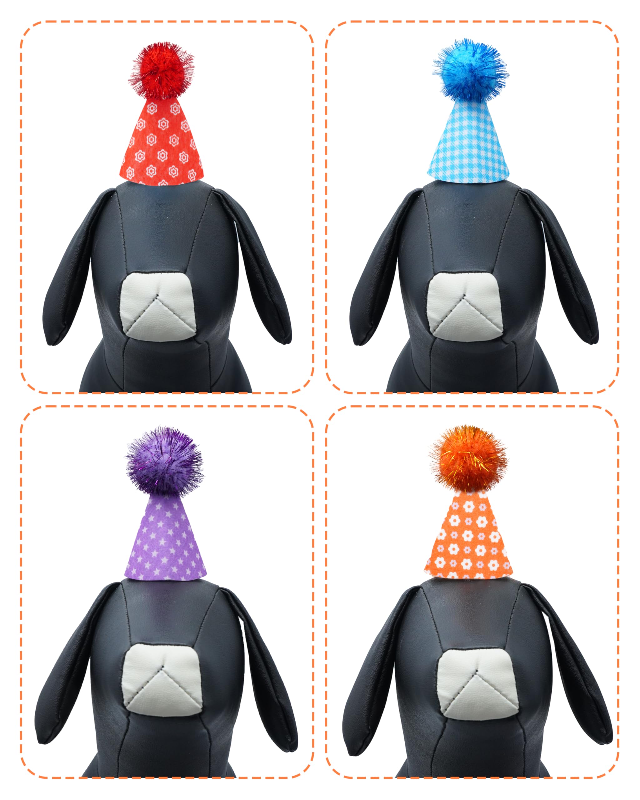 PET SHOW plush pom-pom top hat on pet for cute party look.