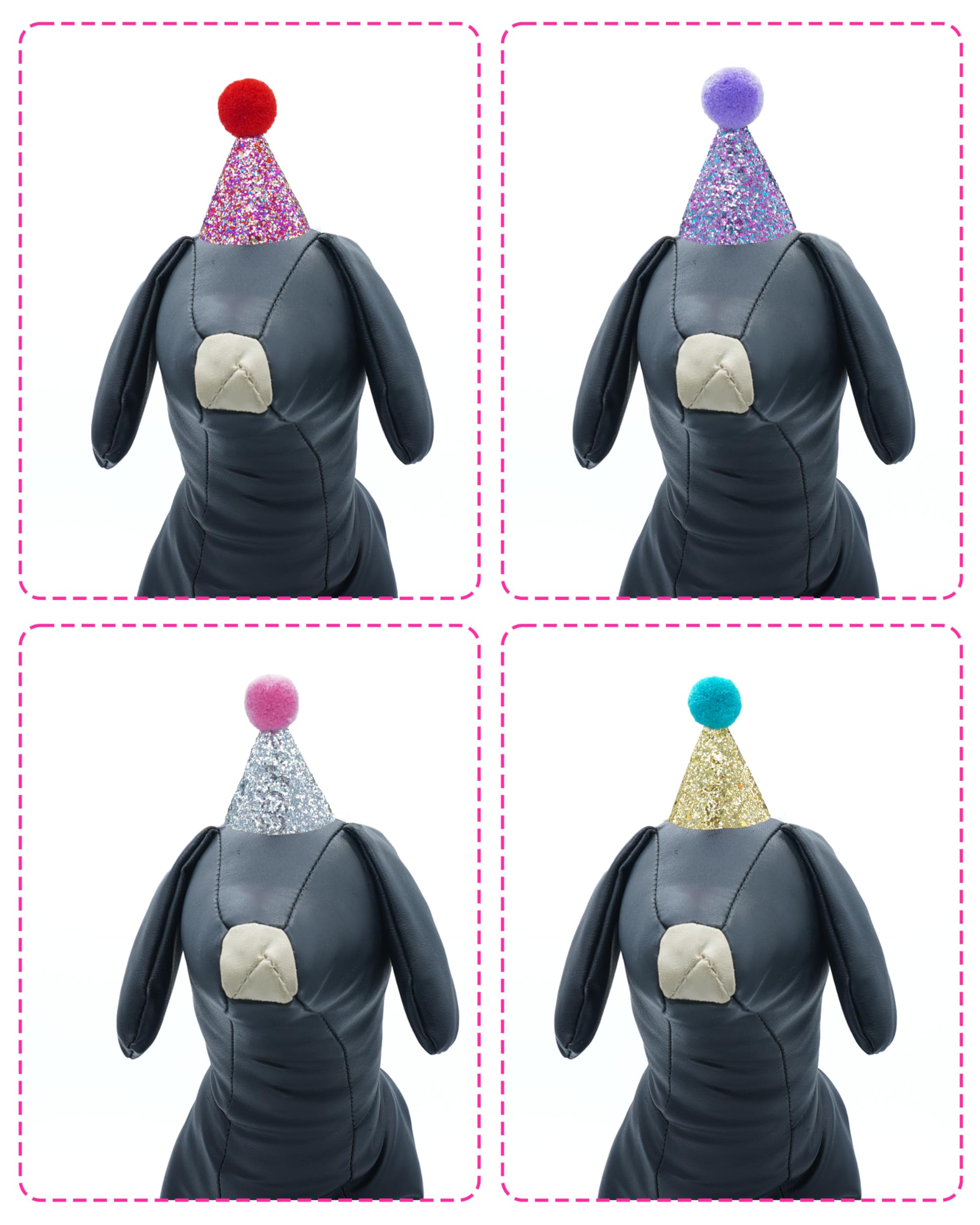 PET SHOW tiny birthday hat on a puppy for memorable parties.