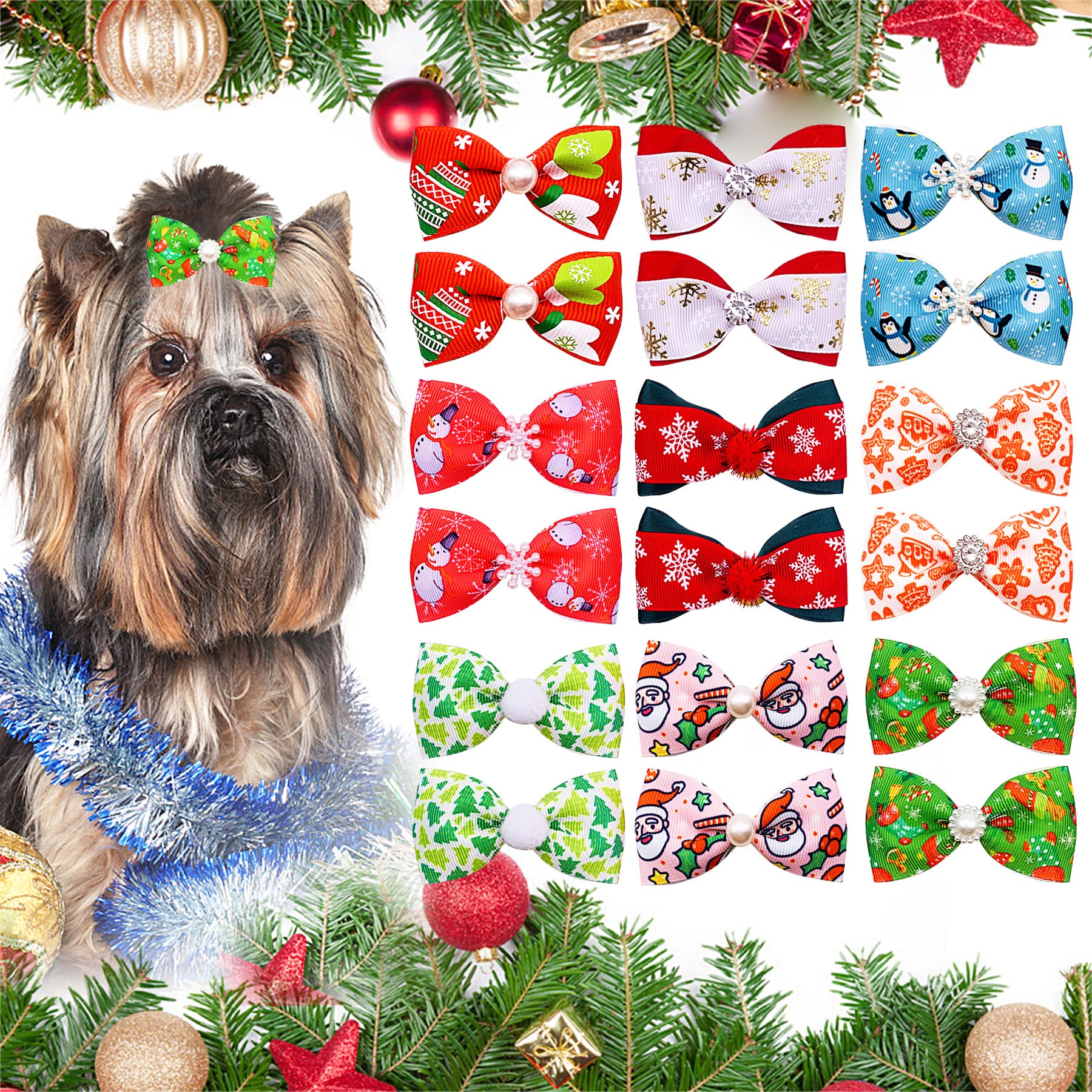 PET SHOW rhinestone dog bow center adds subtle sparkle to looks