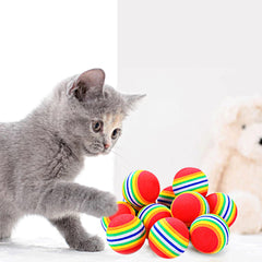 PET SHOW soft-foam cat ball roll promotes easy chase and rolling play.