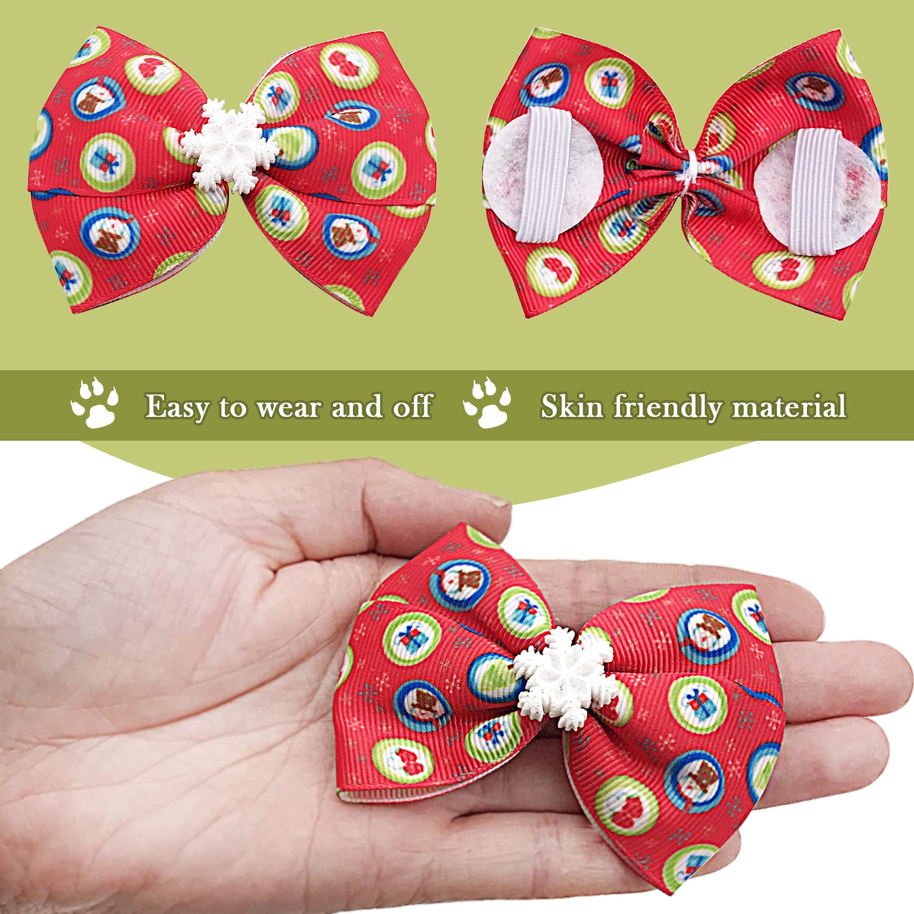PET SHOW soft-material flower and bow charms with elastic bands for pets