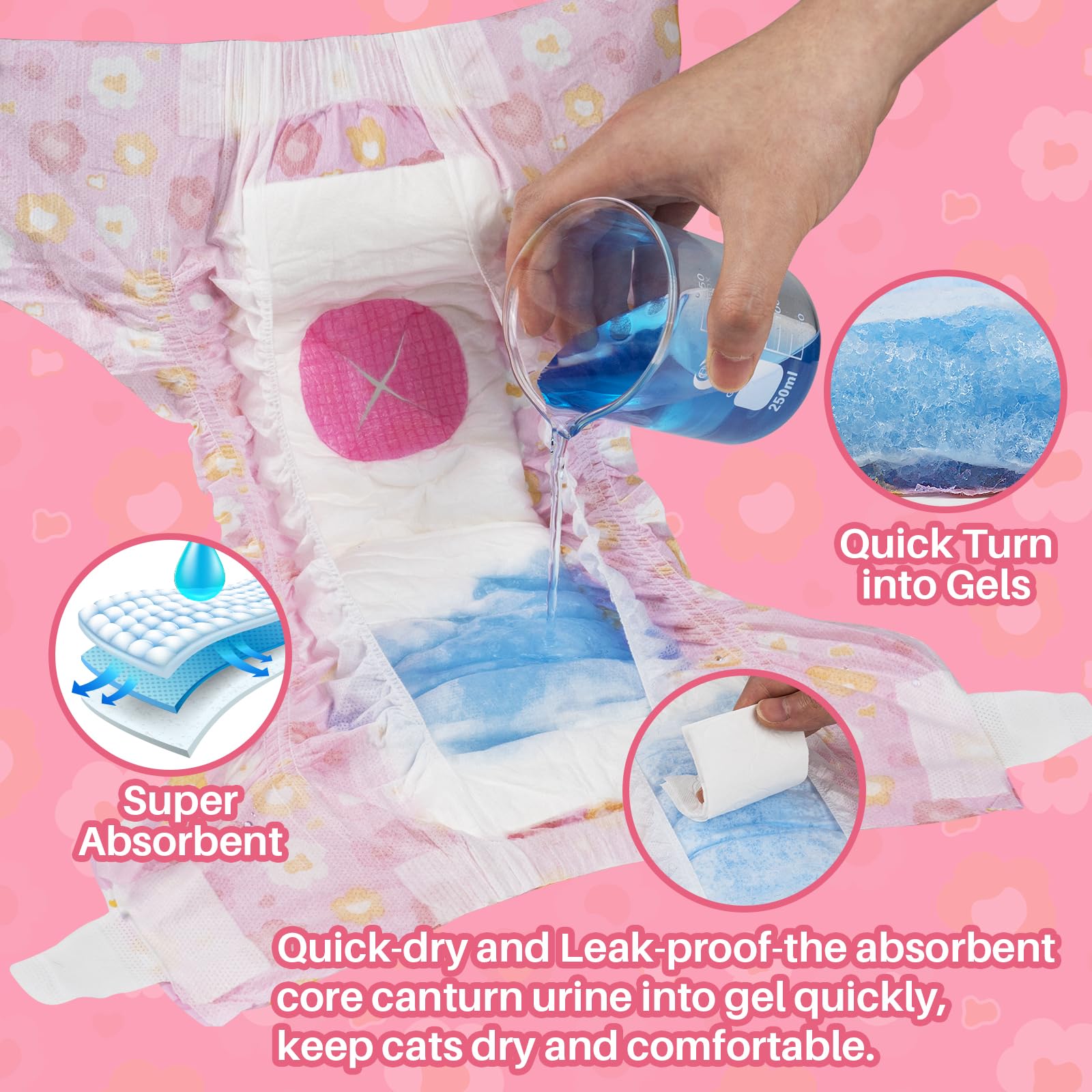 Pet Soft cat-diapers breathable-outer-layer keeps pets comfortable in all seasons