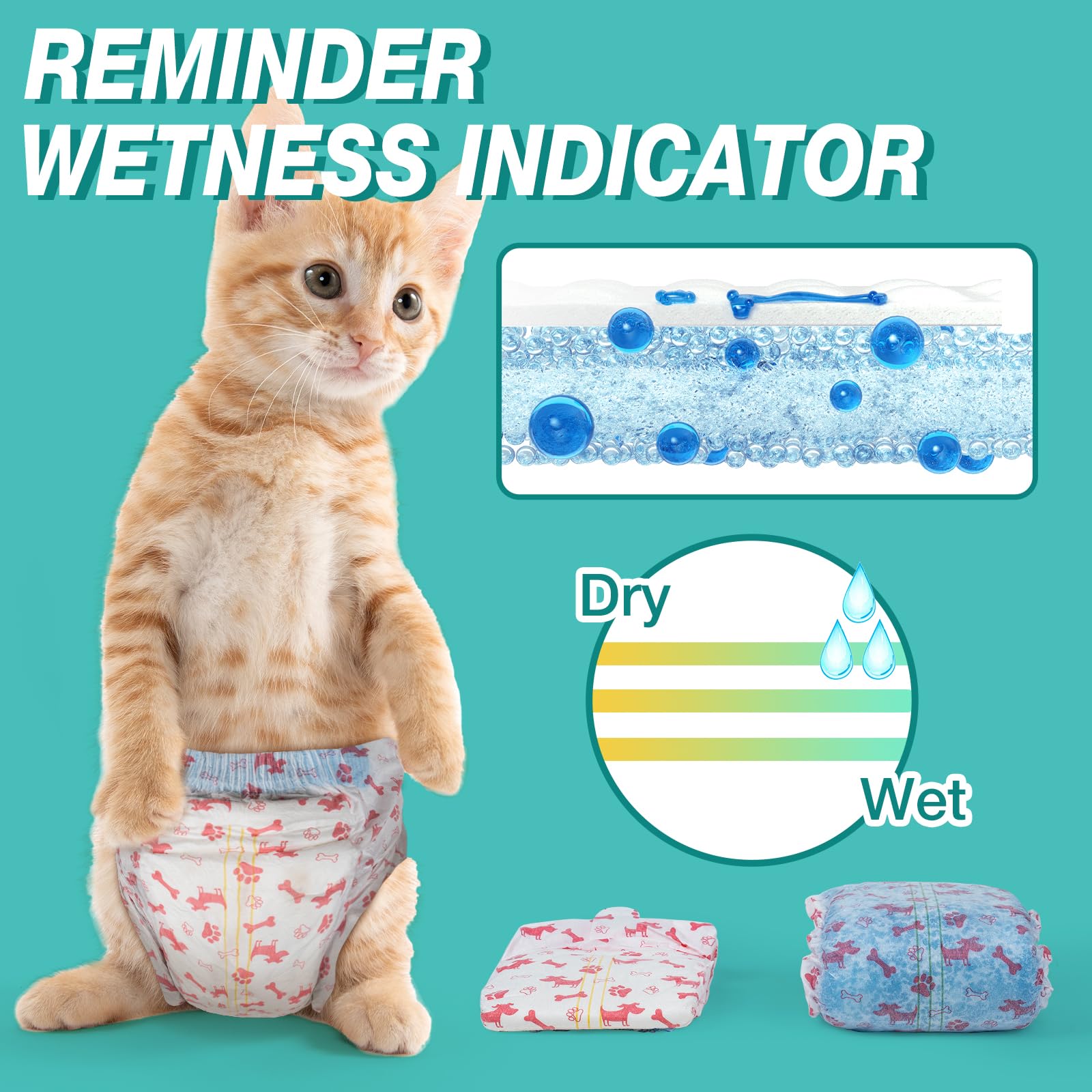 Pet Soft cat diapers daily-travel-use easy to carry during outings.