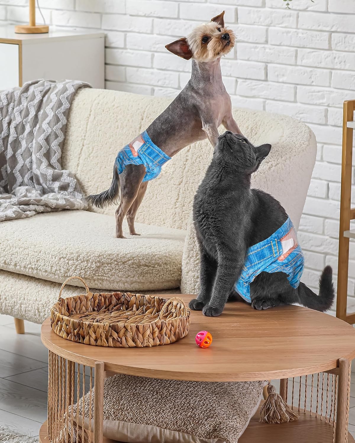 Pet Soft cat diapers female tail hole highlight easy on, easy off design for female cats.