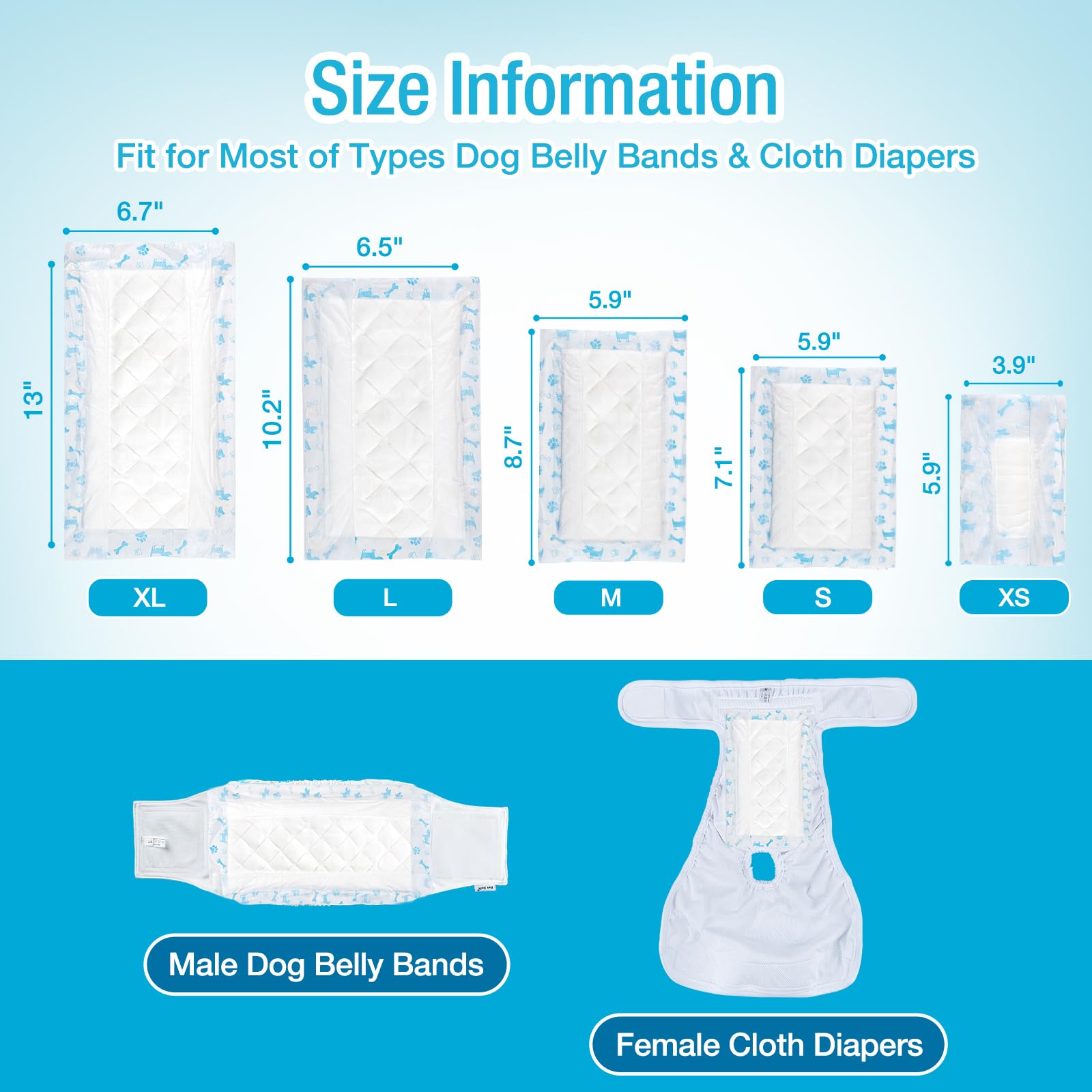 Pet Soft dog diaper liners multi-use suitable for overnight or travel