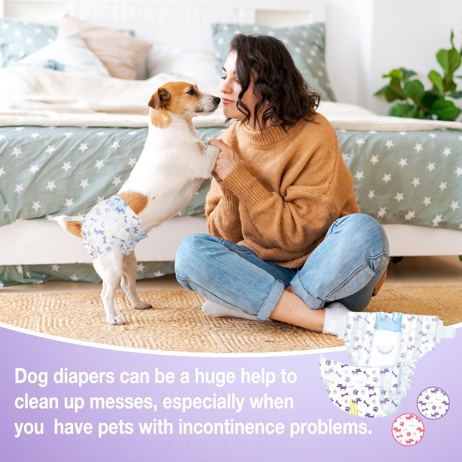 Pet Soft dog diapers mixed-patterns pack adds style while reducing mess