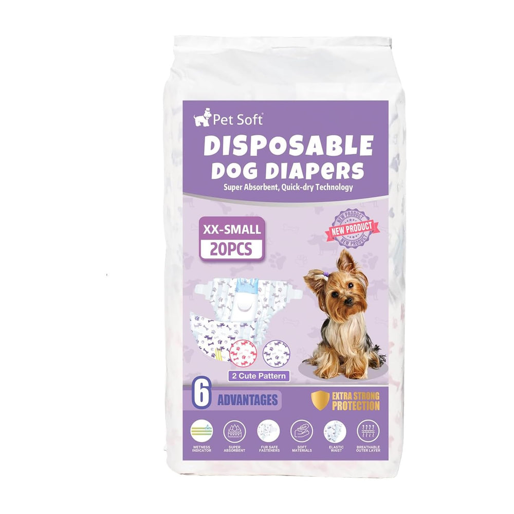 Pet Soft dog diapers ideal for daily wear or travel