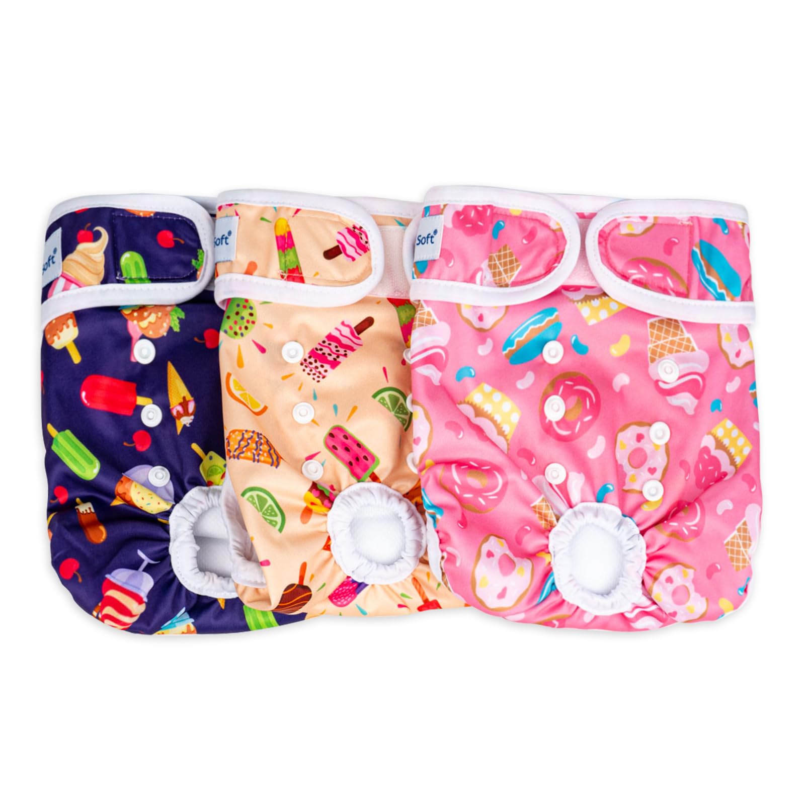 Pet Soft female dog diapers with three patterns for daily reuse