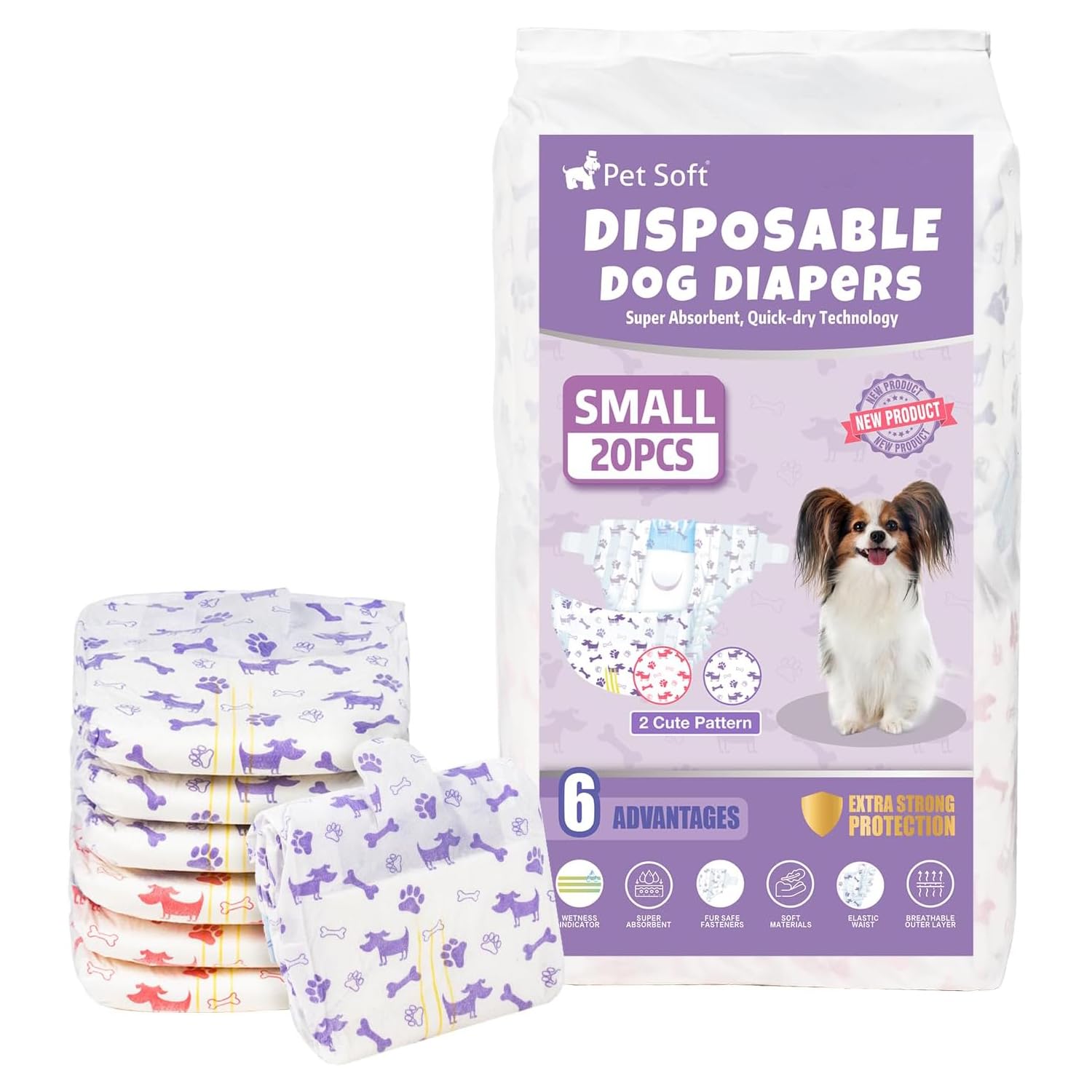 Pet Soft female dog diapers wetness indicator closeup showing color change for quick alerts.