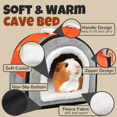 Pet Soft small animal cozy bed orange provides year-round comfort
