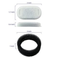PET STANDARD oval filter dimensions show compact fit for PETLIBRO PLWF003.