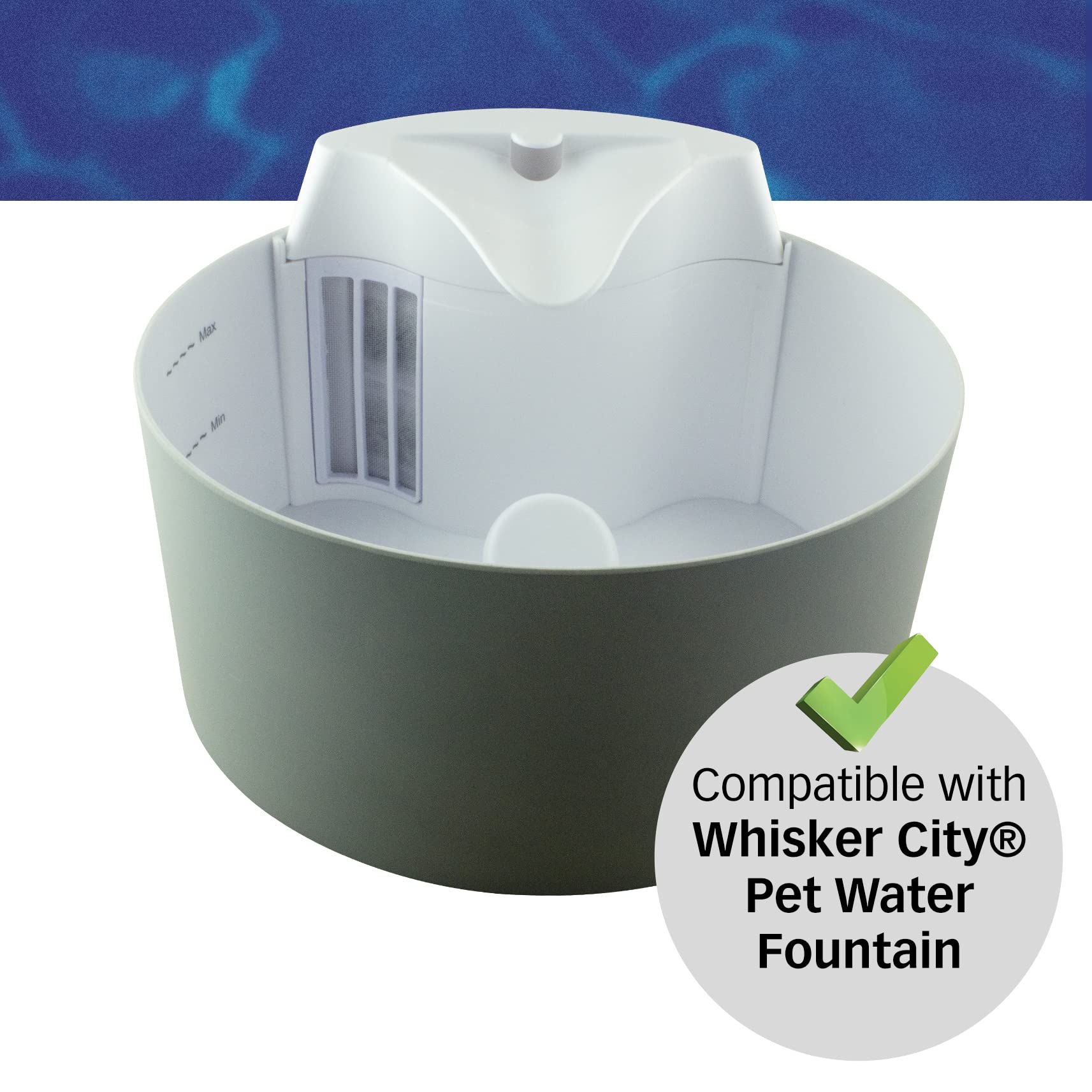 PET STANDARD fountain usage demonstrates filter in action for clear drinking water.