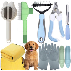 Pet supplies 9-in-1 grooming kit with shedding brush for dogs and cats