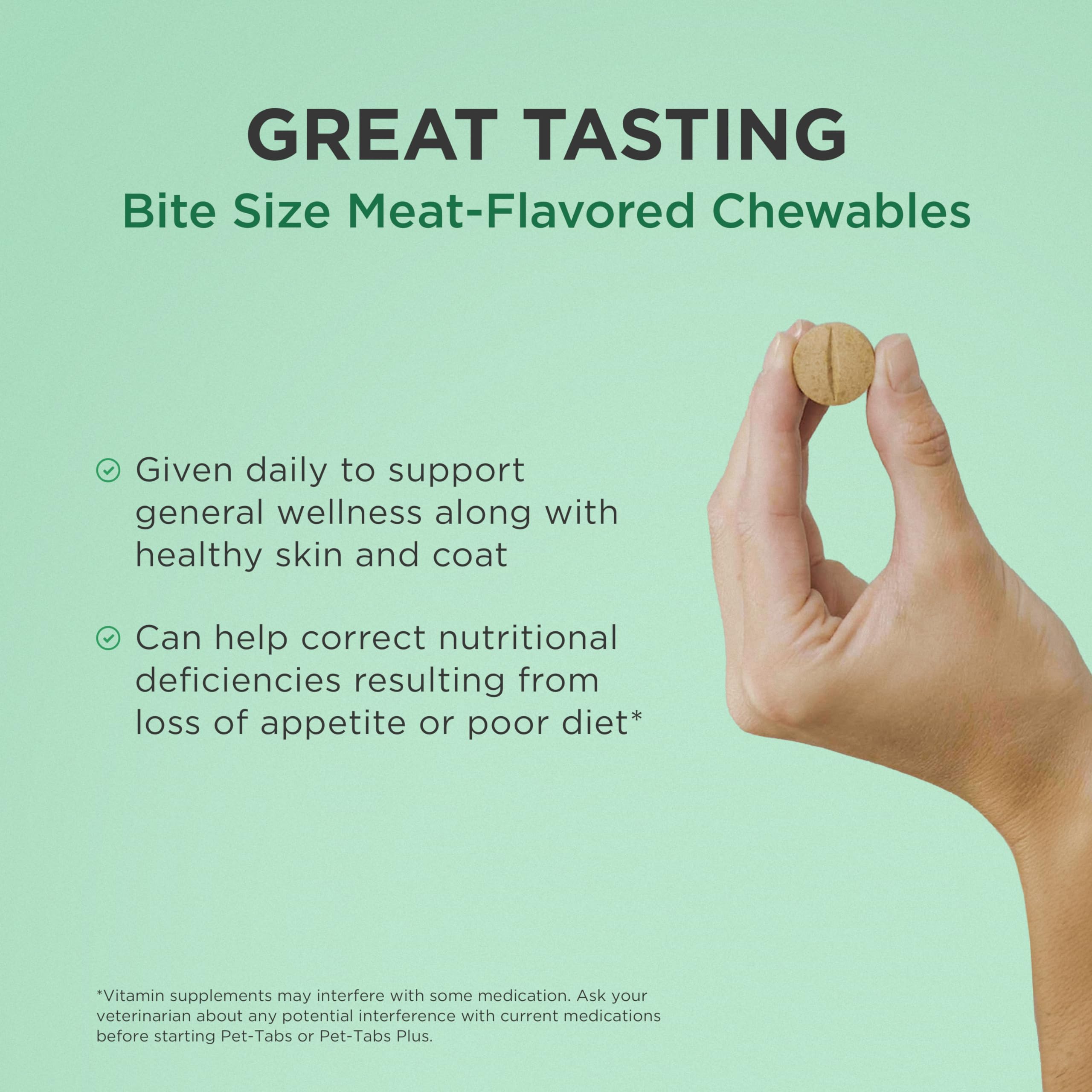 Pet-Tabs over-meals mix, showing versatile feeding and easy dosing.