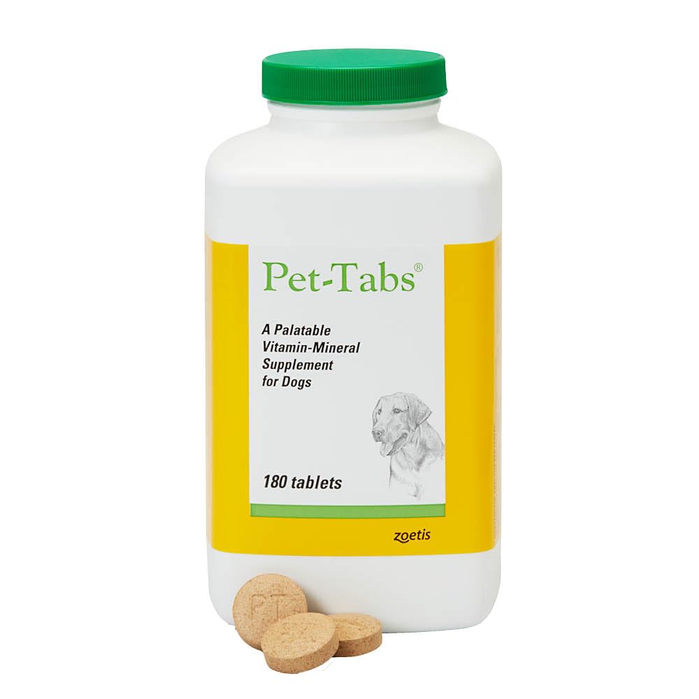 Pet-Tabs bottle for dog multivitamin daily wellness.