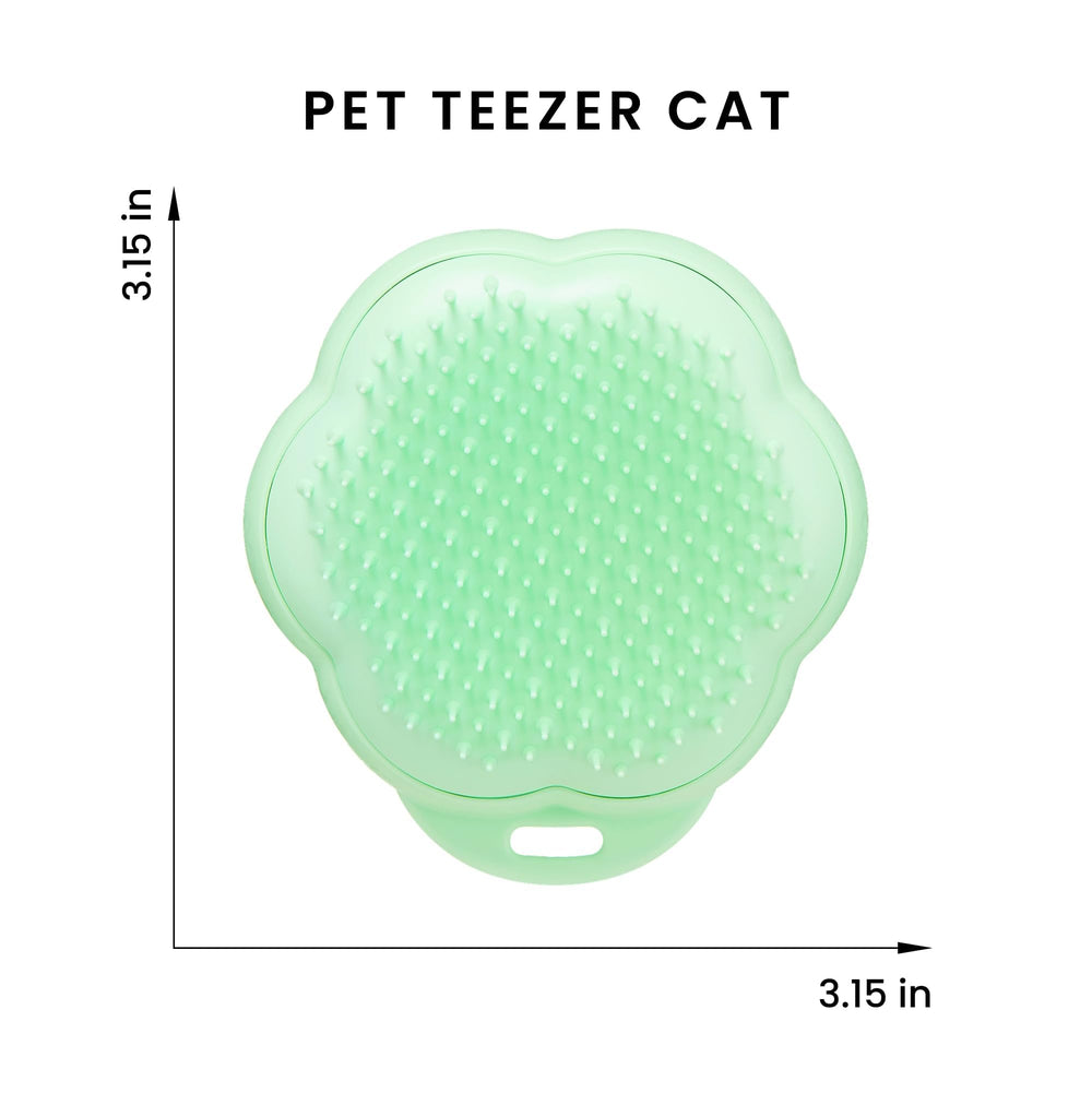 Pet Teezer Cat Brush in green design promotes comfortable, effective pet care routines.