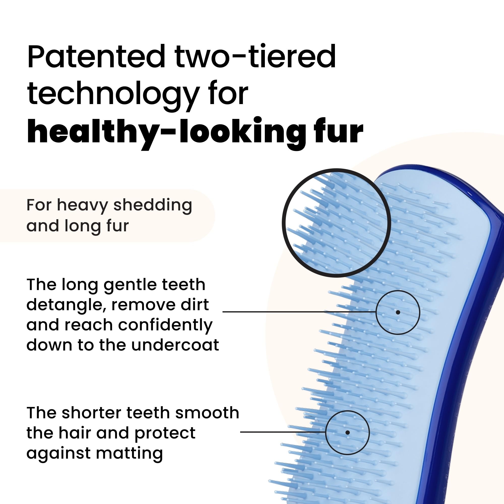Pet Teezer deshedding dog brush undercoat removal demonstrates effective fur thinning before styling