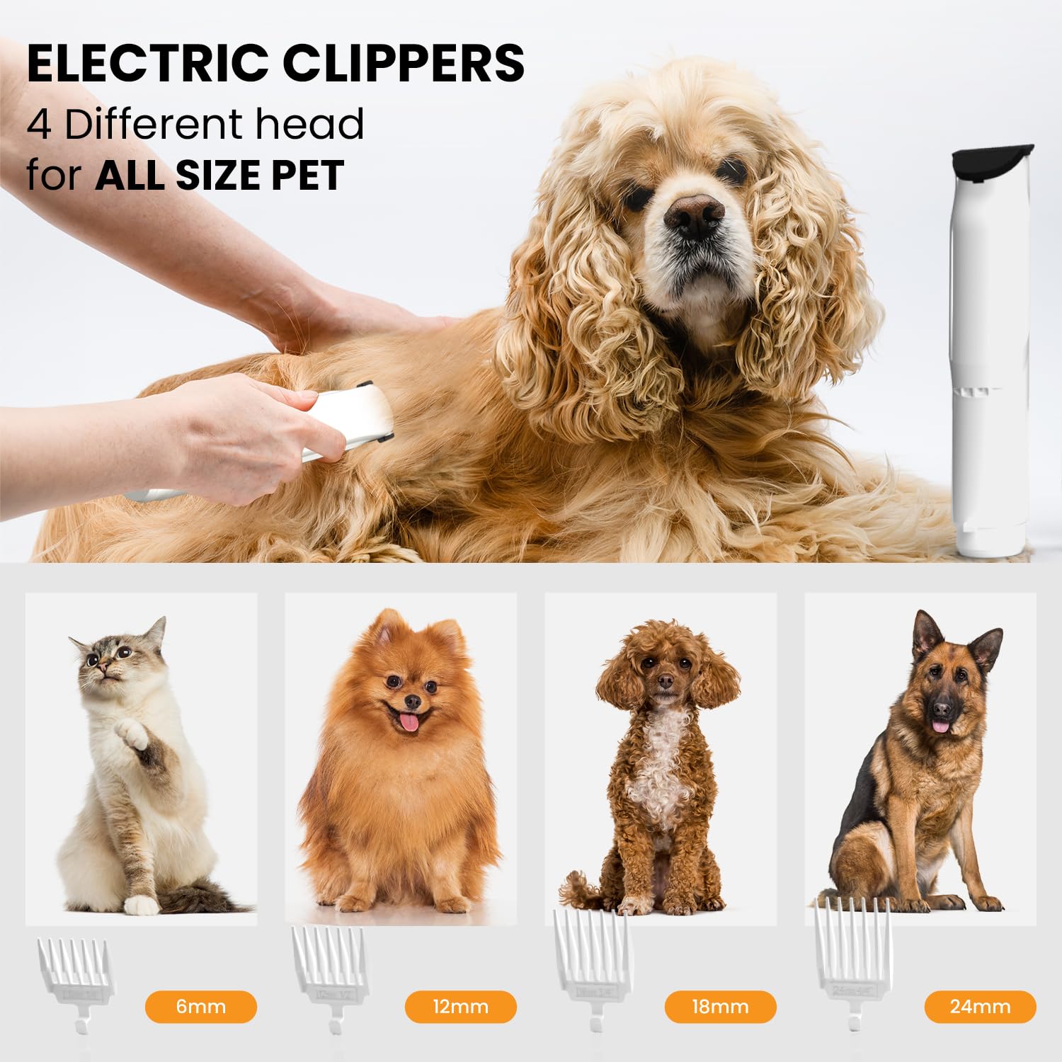 PET TERRA FurCare Pro low-noise setting keeps pets calm during clipping