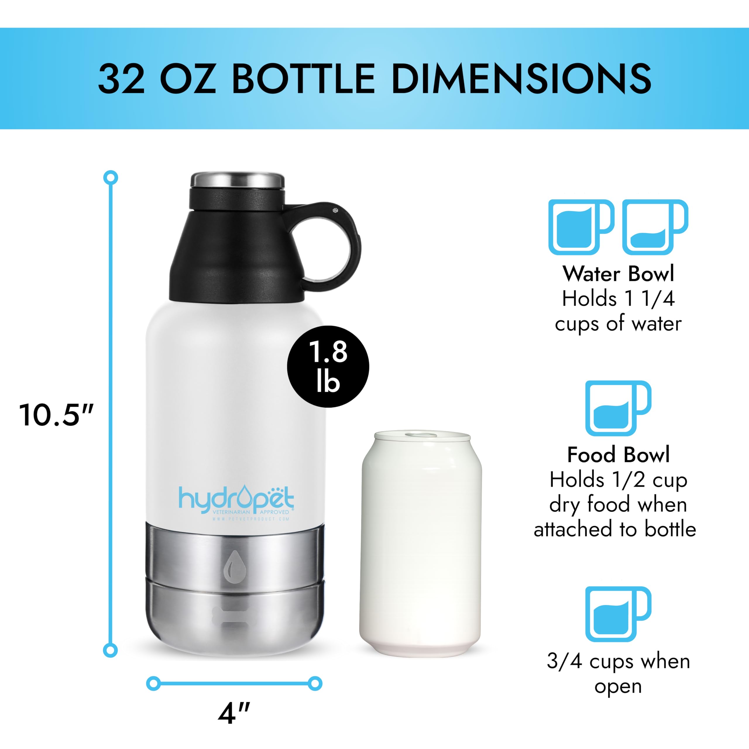 Pet Vet Hydropet 2-in-1 design in-use showcases portable hydration for pets