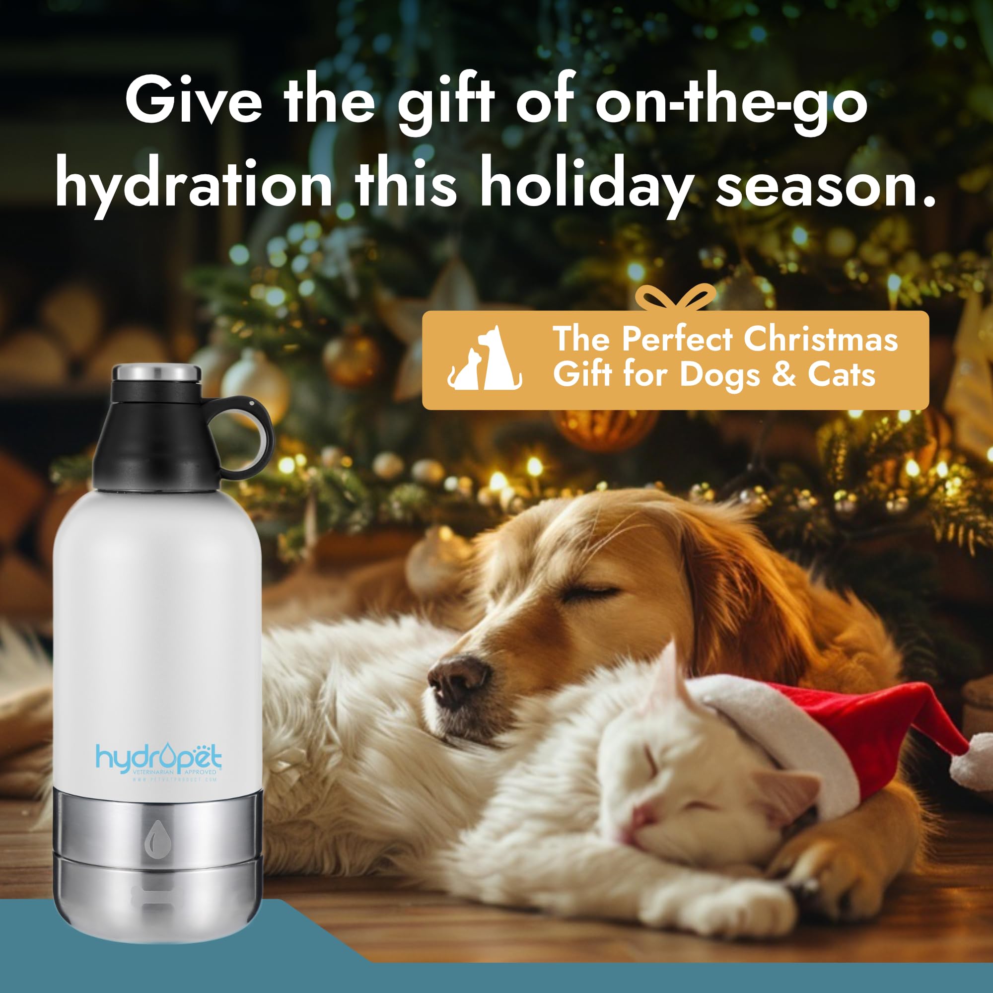 Pet Vet Hydropet bottle top opening shows easy refill during outdoor adventures