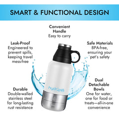 Pet Vet Hydropet water and food bowl image highlights compact versatility on the go
