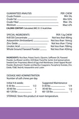Pet Vitamin Co krill oil soft chews omega-3 rich ingredients highlight benefits.