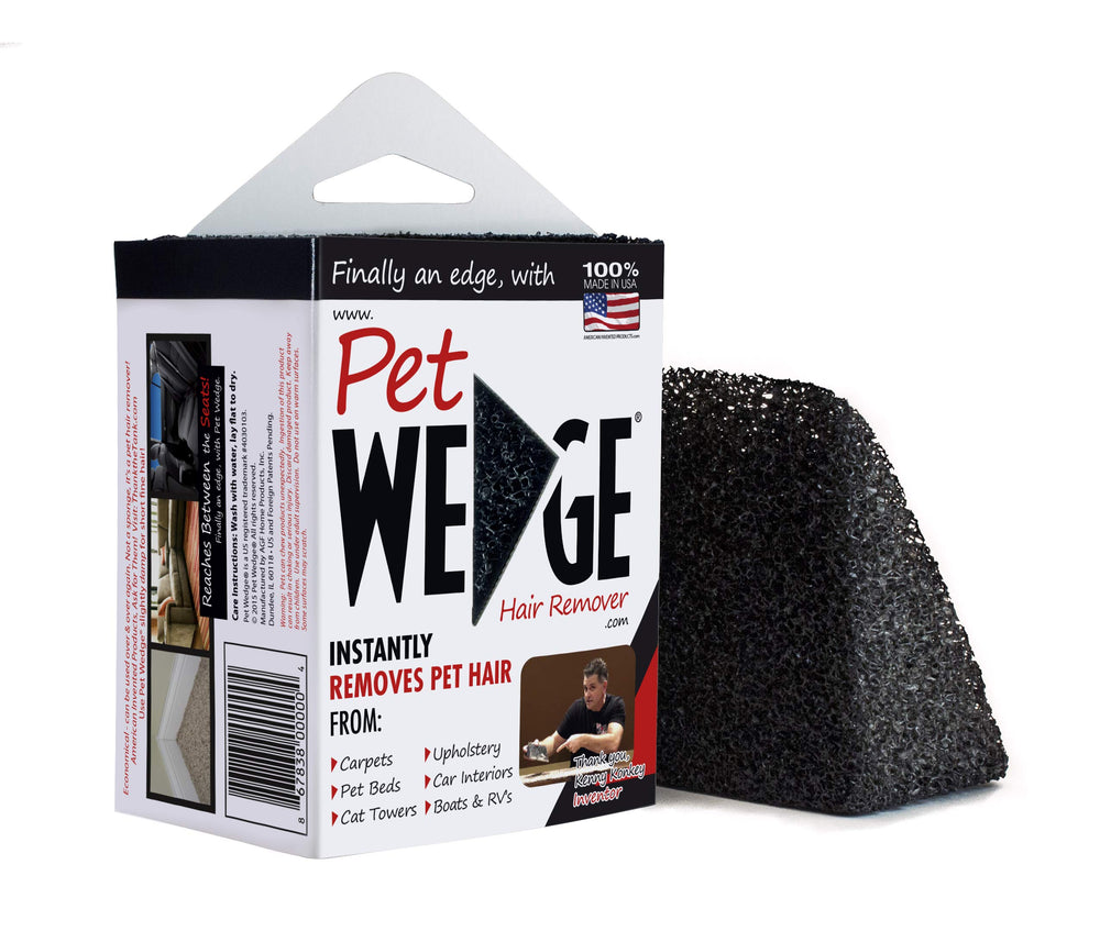 Pet Wedge upholstery cleaning removes pet hair from furniture.