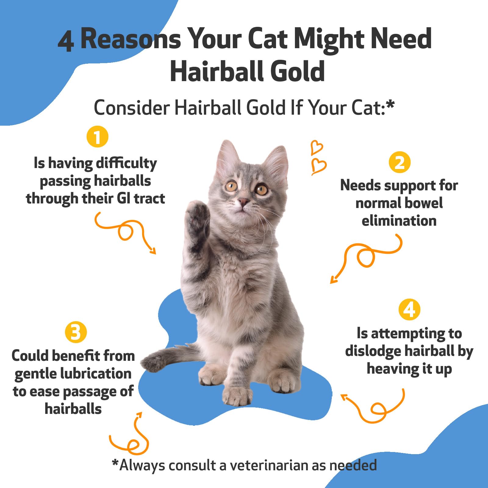 Pet Wellbeing Hairball Gold dose scoop for easy administration