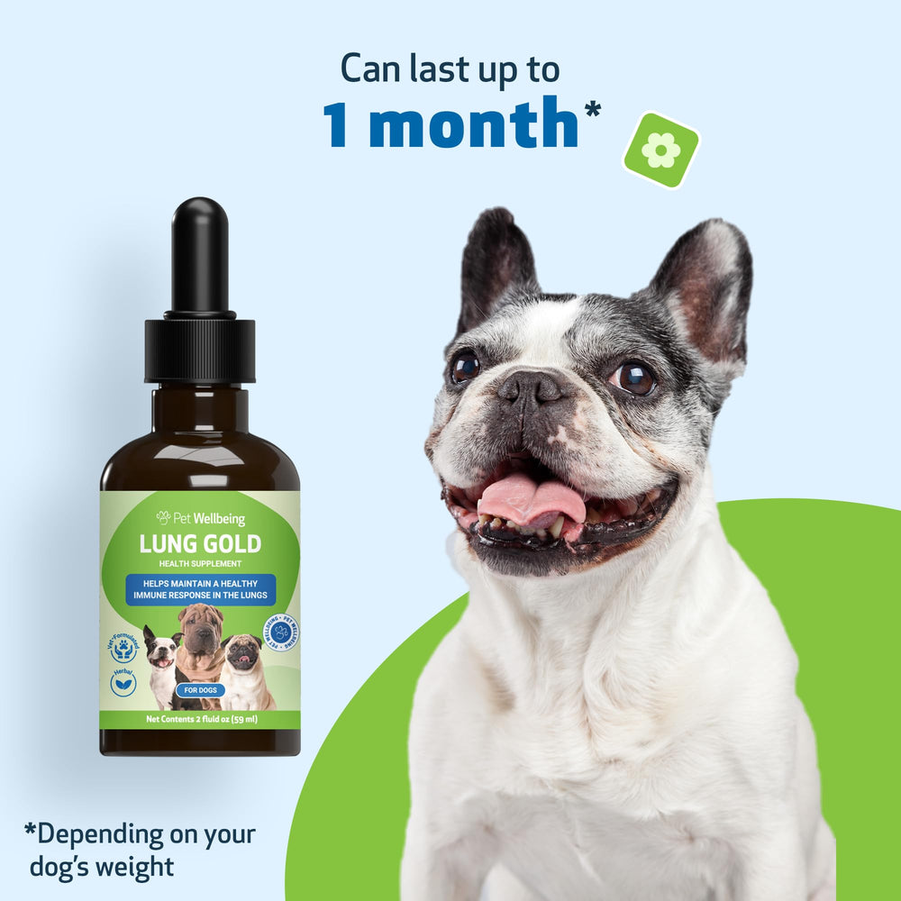 Pet Wellbeing Lung Gold trusted by 250,000 pet parents after 25 years.