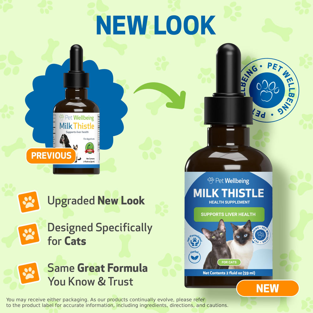 Pet Wellbeing Milk Thistle for Cats bacon-flavored liquid improves palatability during dosing.