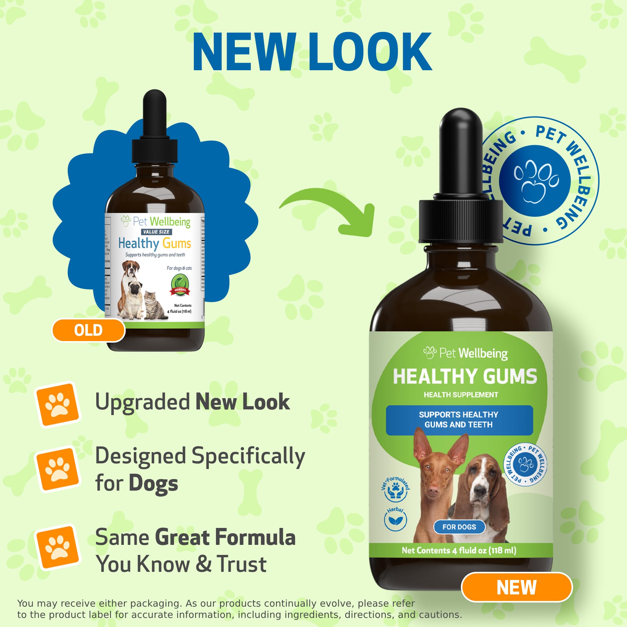 Pet Wellbeing Oral Care Drops bottle showing easy, precise application for dogs.