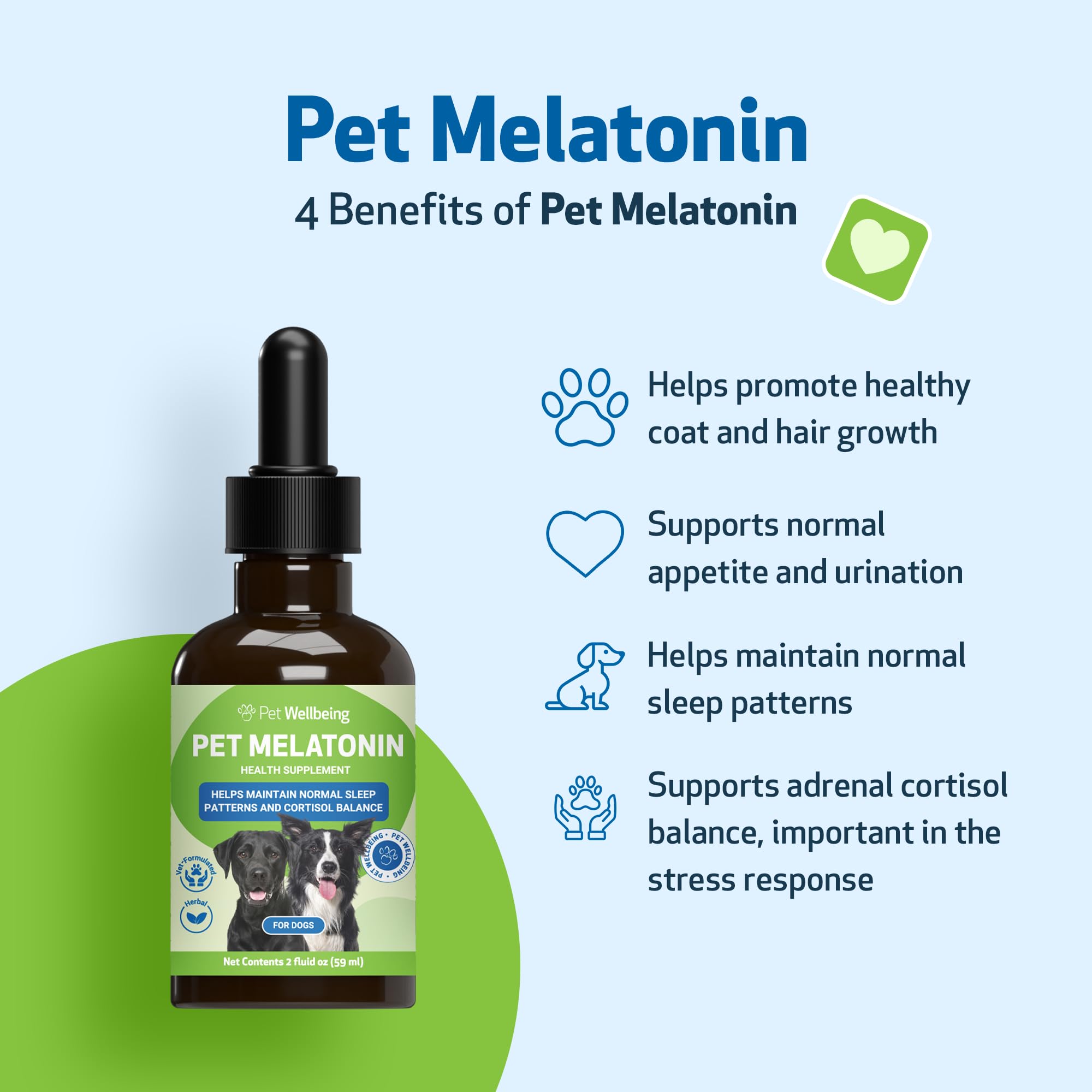 Pet Wellbeing Melatonin calming dog during nightly routine