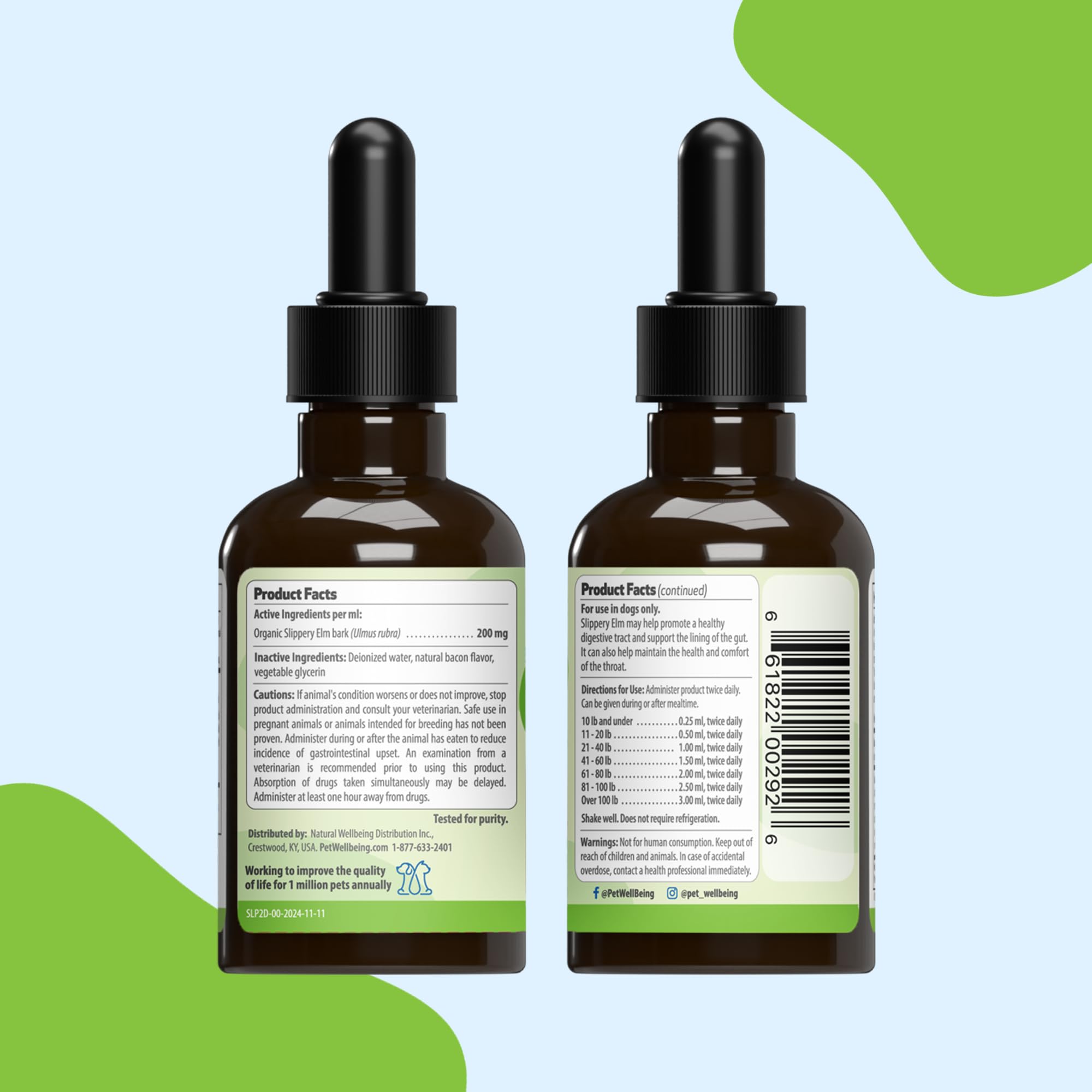 Pet Wellbeing Slippery Elm mucilaginous action coats tissues gently