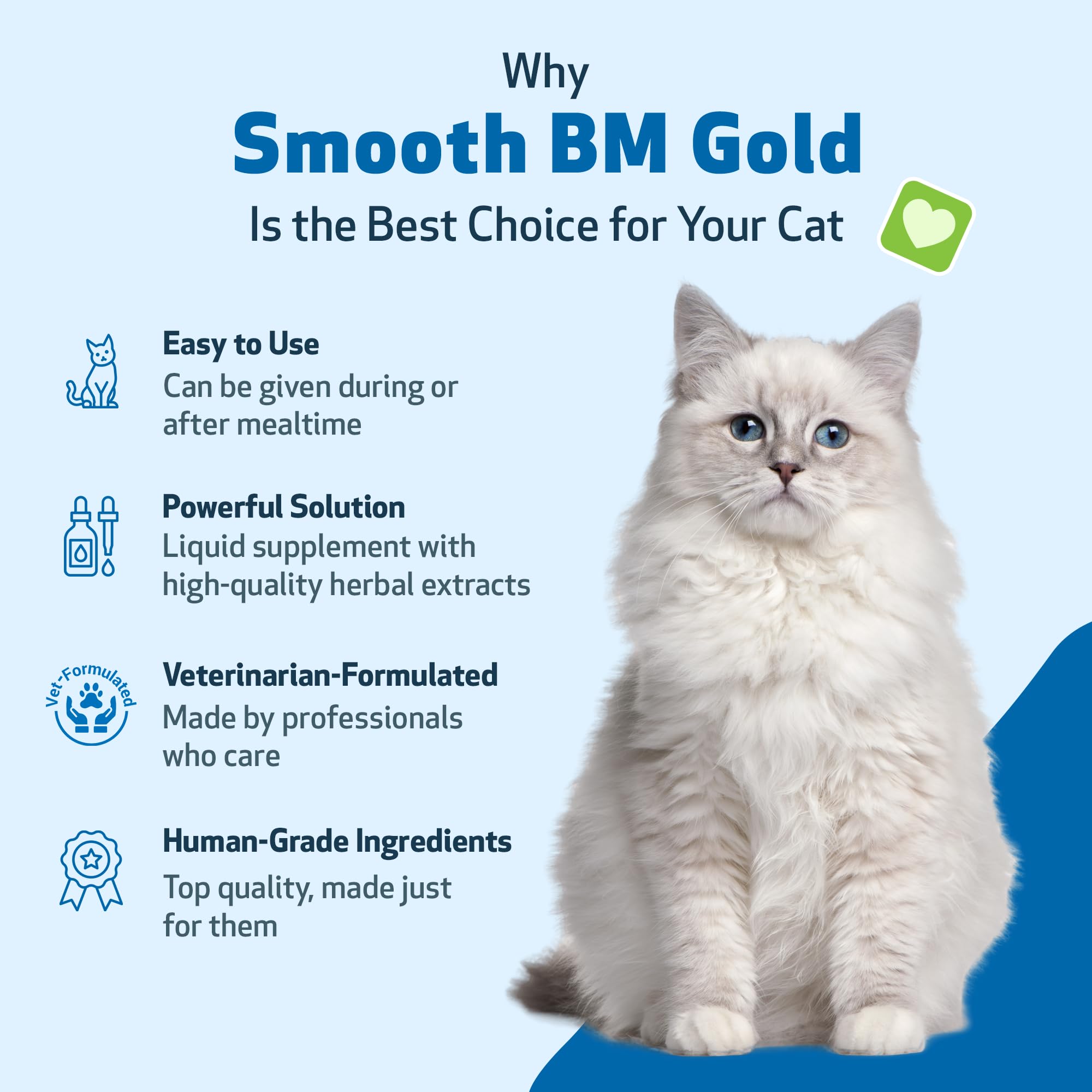 Pet Wellbeing Smooth BM Gold serving spoon demonstrates easy dosing for busy owners.