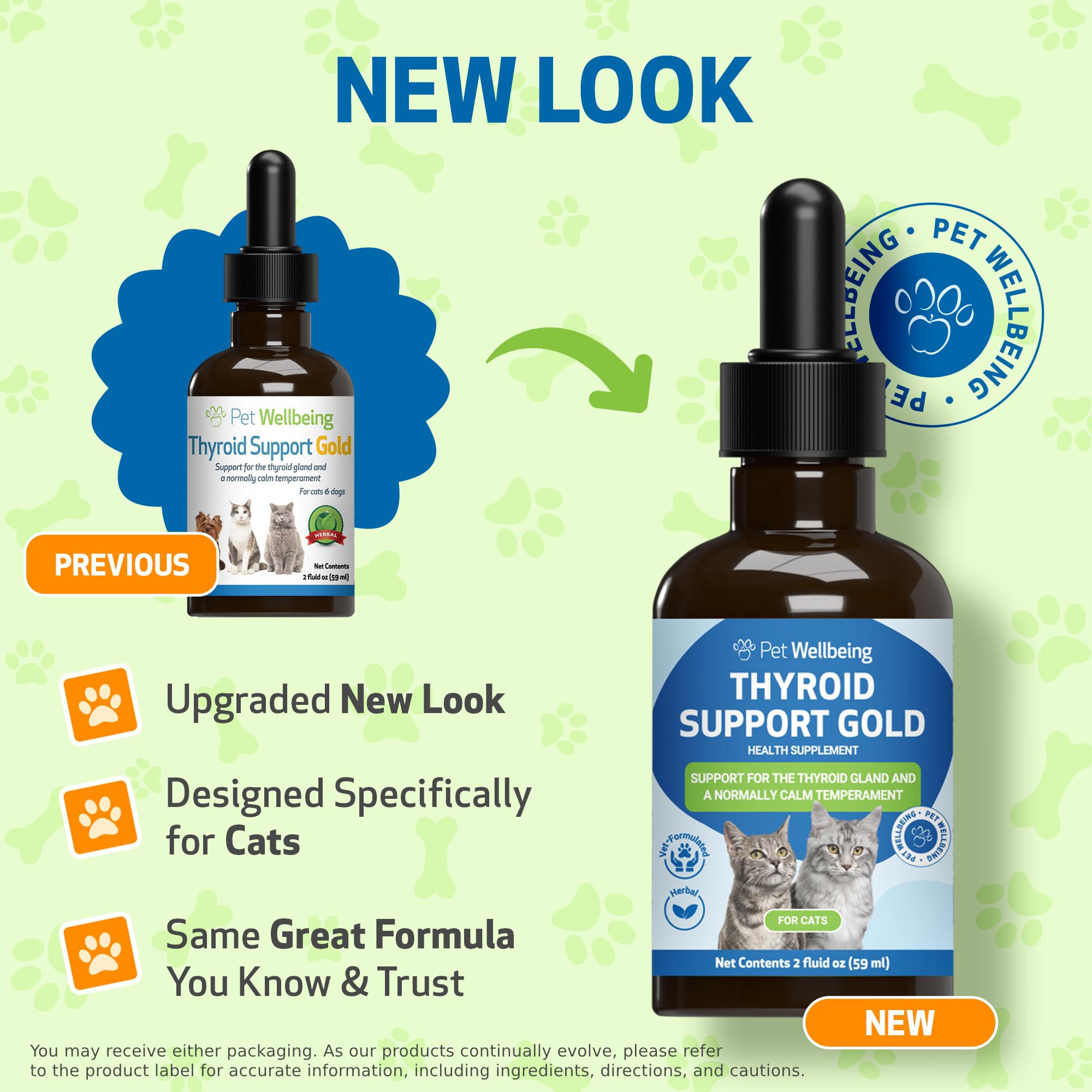 Pet Wellbeing Thyroid Support Gold dosing spoon for precise administration