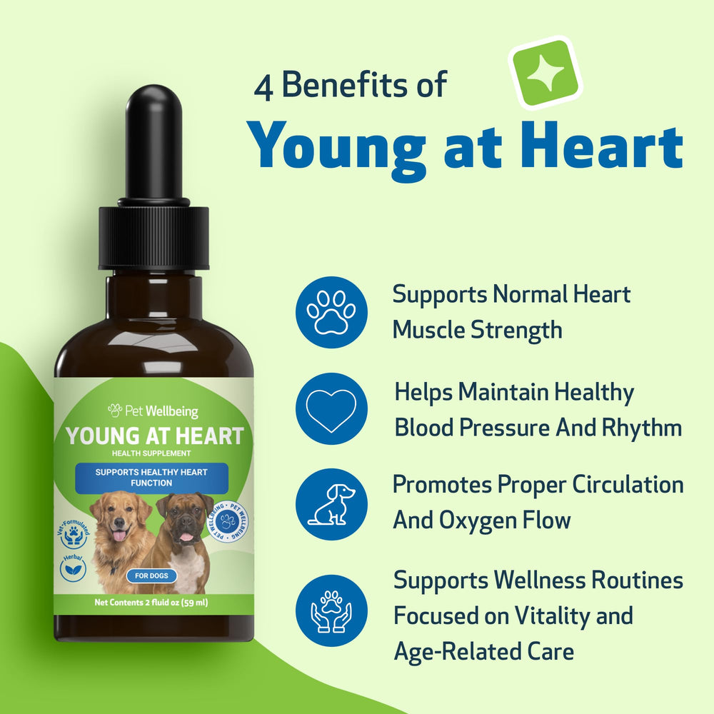 Pet Wellbeing Young at Heart label closeup showing NASC and vet-formulation