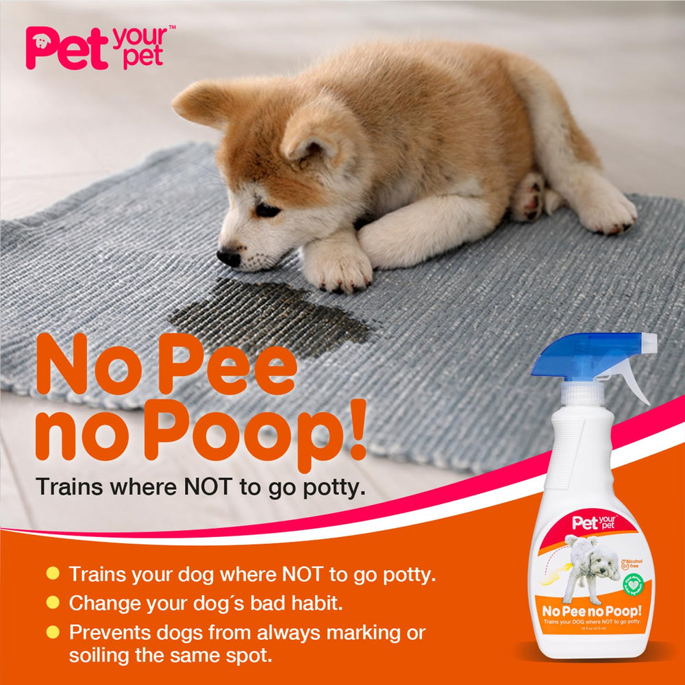 PET YOUR PET No Pee No Poop spray plant derived formula emphasizes safety.