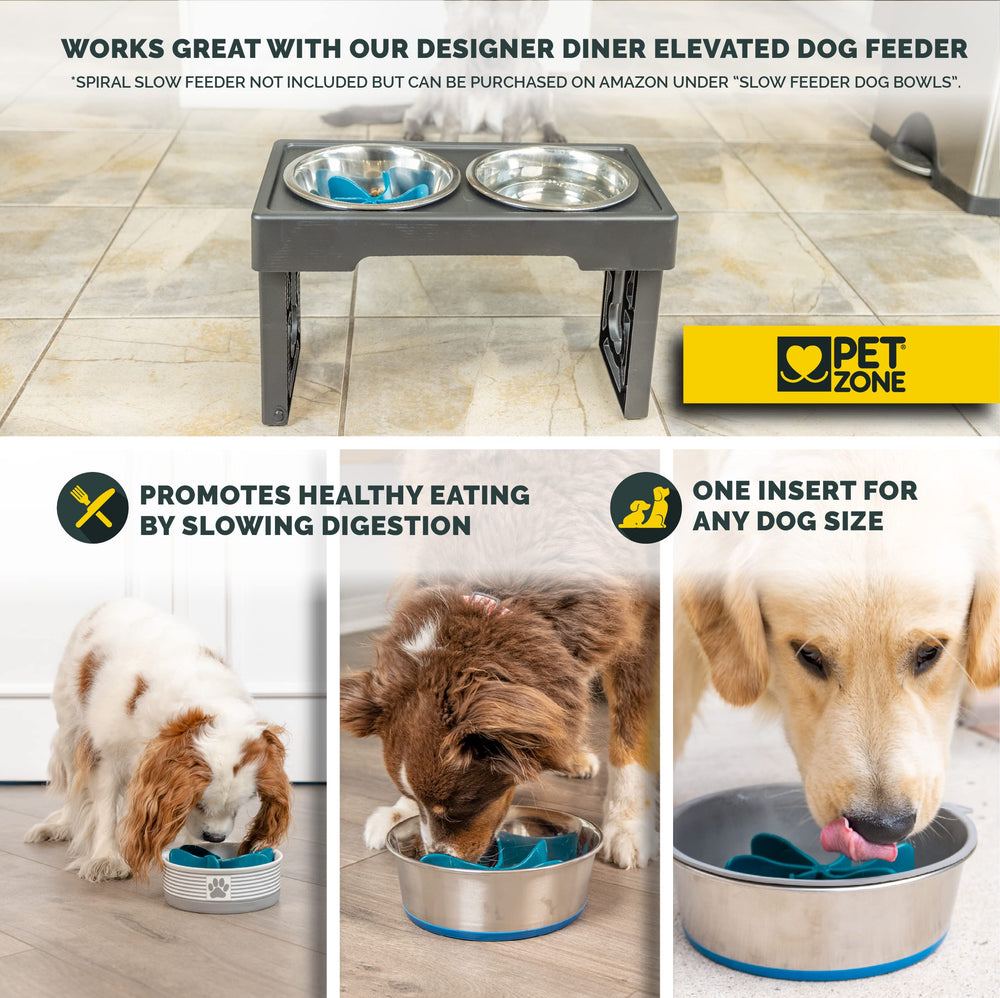 Pet Zone Designer Diner bowls each hold up to 56 oz for meals and water.