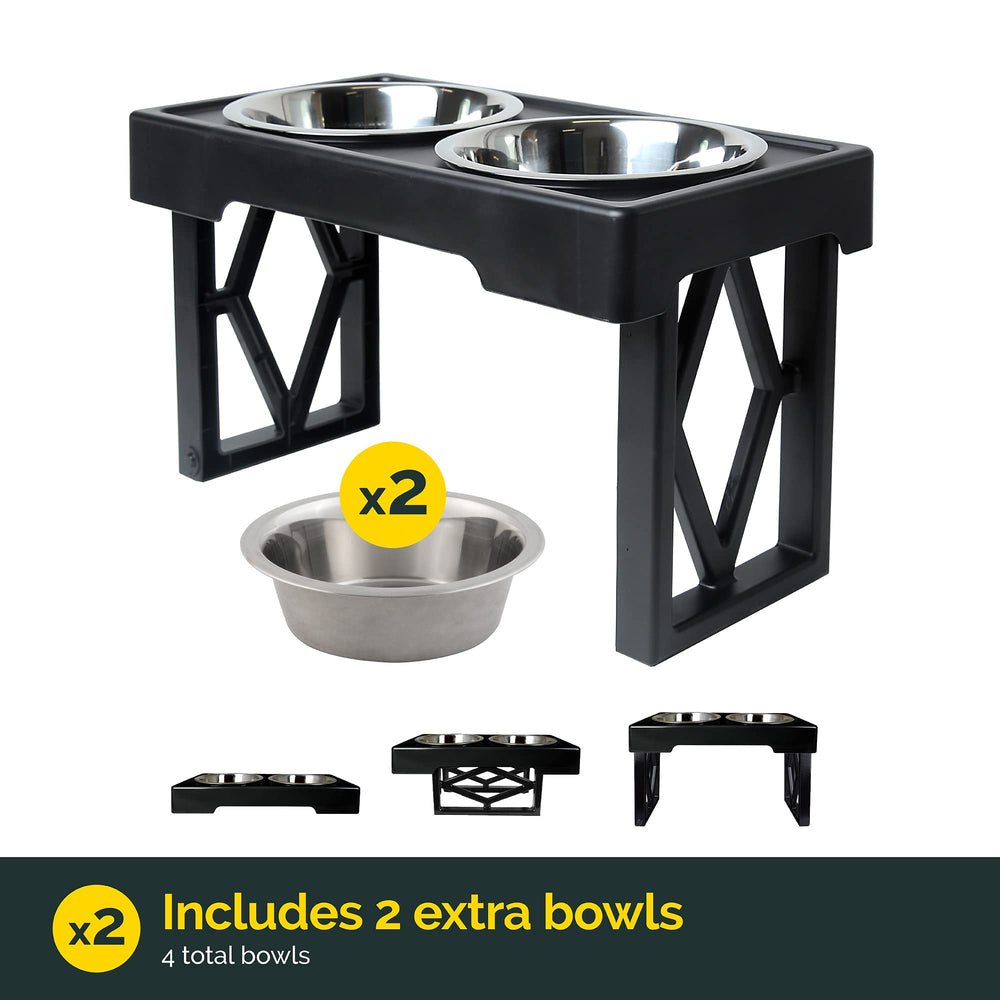 Pet Zone Designer Diner stand shown with collapsible legs for easy storage.