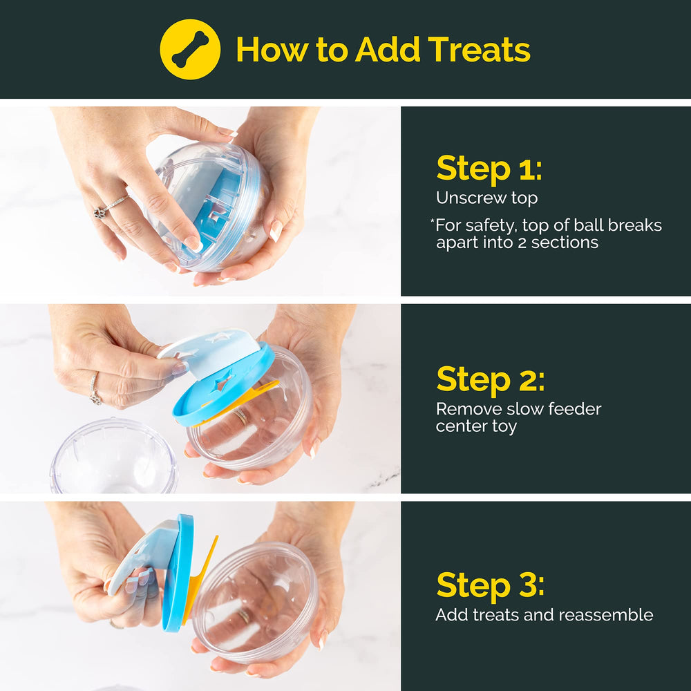 Pet Zone IQ Treat Ball slow-feeding benefits visualized as extended play.