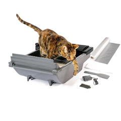 Pet Zone Smart Scoop front view, spacious self-cleaning litter box for busy households.
