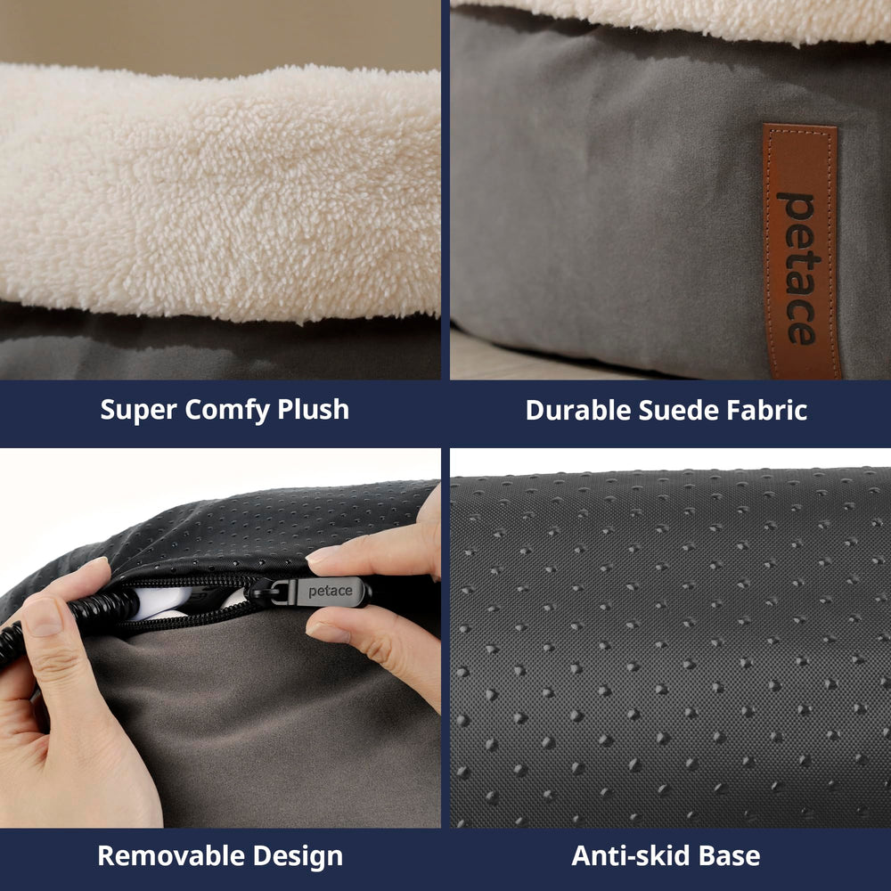 Petace heated cat bed depicts all-season versatility in a cozy space.