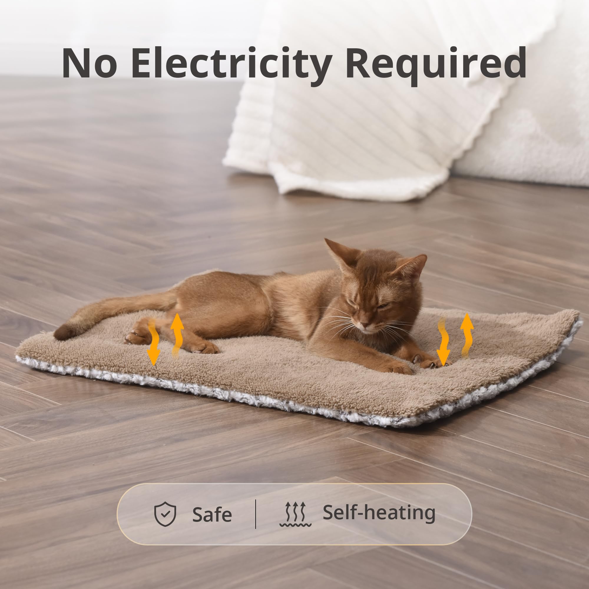 Petace Self Warming Bed rolled for storage and easy transport.