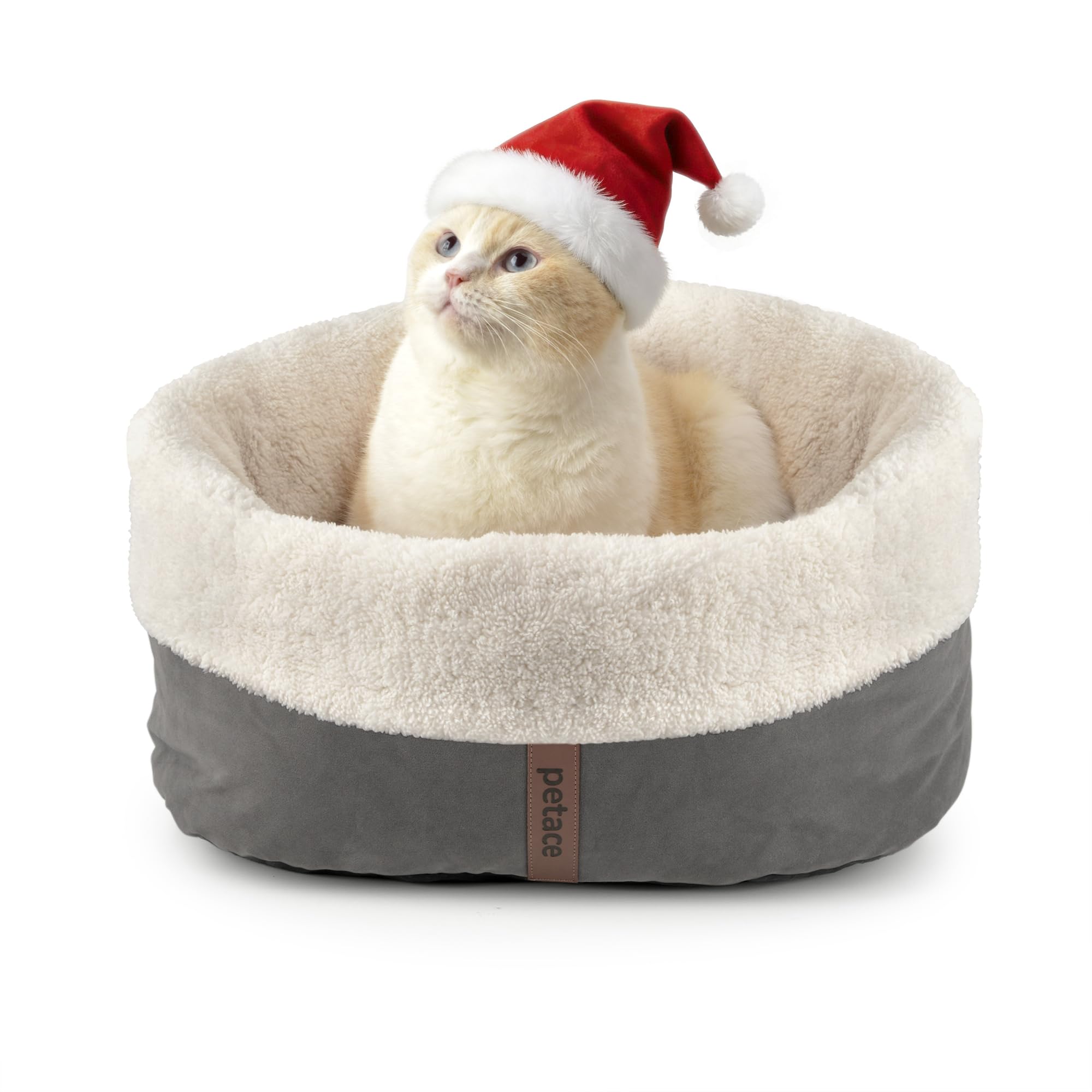 Petace self-warming cat bed closeup of material for a soft, cozy lounge