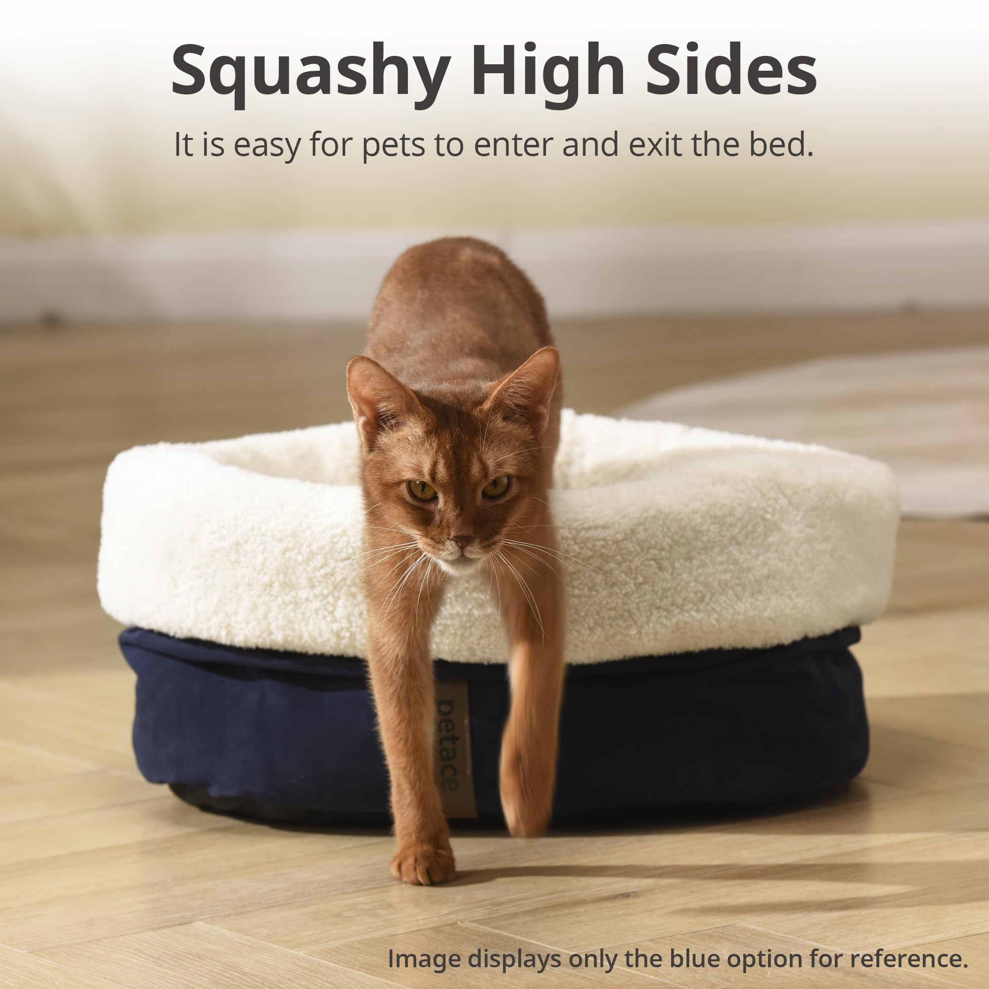 Petace self-warming cat bed gray color blends with home decor