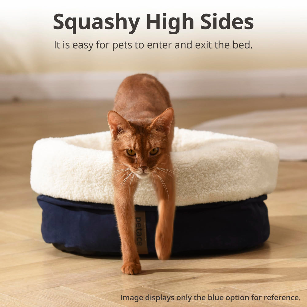 Petace self-warming cat bed gray color blends with home decor