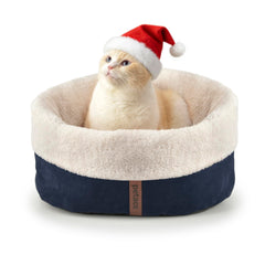 Petace self warming cat bed oval shape for curled up comfort and warmth